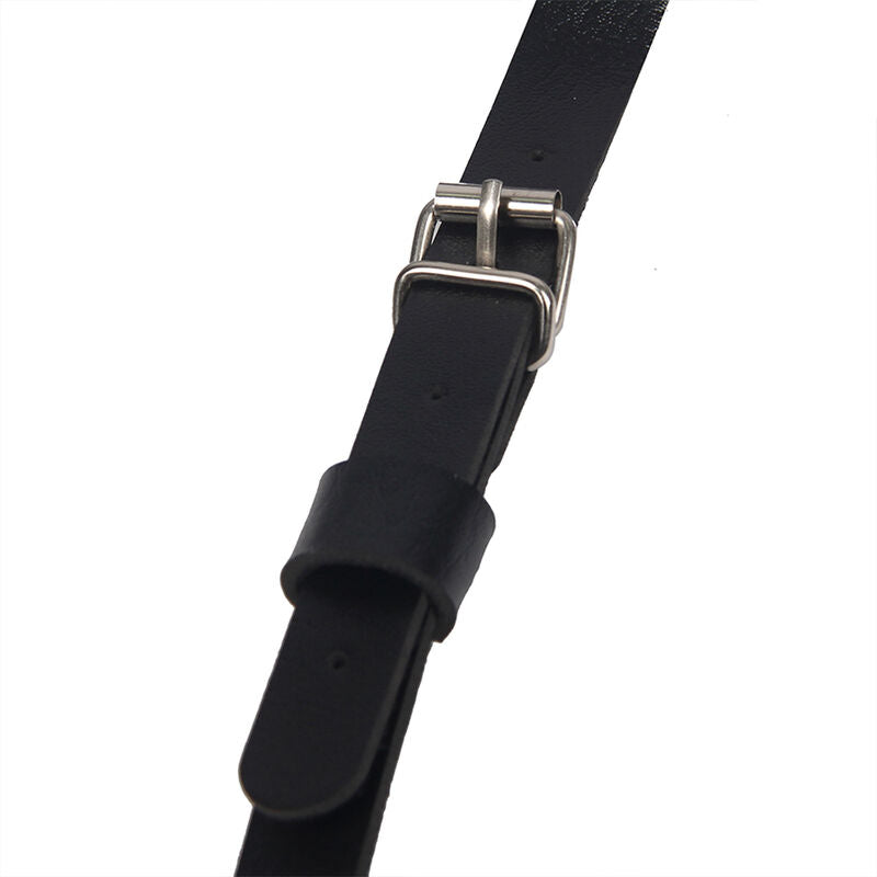 BODY HARNESS ADJUSTABLE STRAPS LEATHER BLACK ONE SIZE