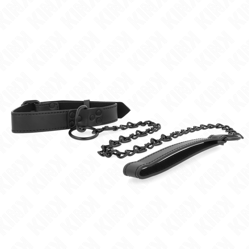 COLLAR WITH DARK LEASH 65 CM