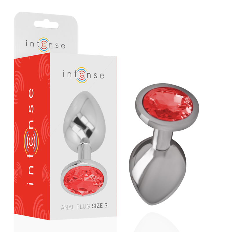 METAL PLUG WITH RED CRYSTAL SIZE S